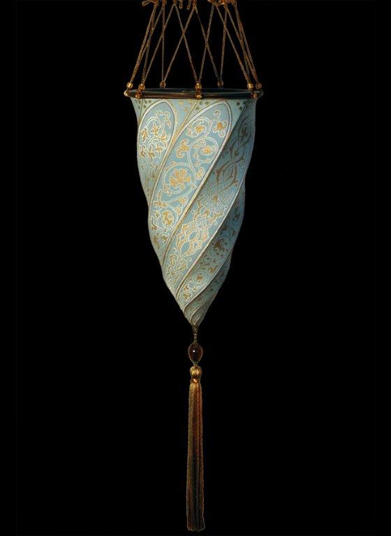 Silk Cesendello Fortuny Lamp in Light Blue buy from Luminoso Design
