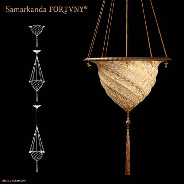 Fortuny Lamps Samarkanda in Gold Glass Serpentina Design Light customizing options BUY thru info@luminosodesign.com