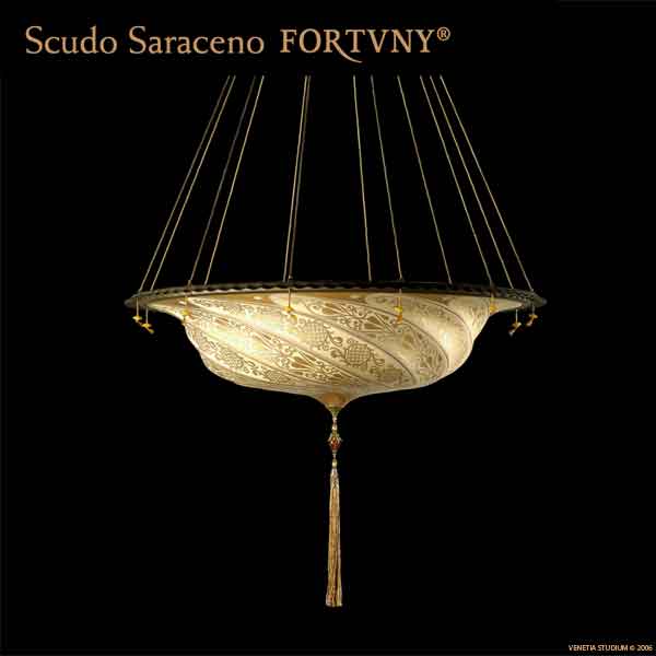 Fortuny Lamp Scudo Saraceno Murano Glass Gold Classico Design without Metal Rim BUY thru www.luminosodesign.com