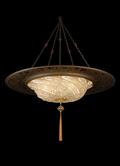 Fortuny Lamp Scudo Saraceno Murano Glass Gold with Rim, Medium Buy from www.luminosodesign.com