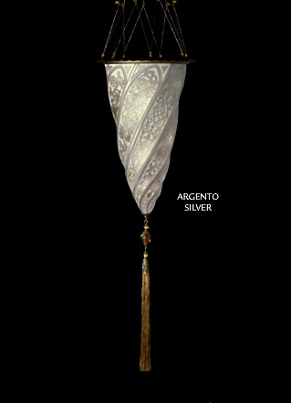 Fortuny Lamp Cesendello Murano Glass Silver small rim Buy from www.luminosodesign.com